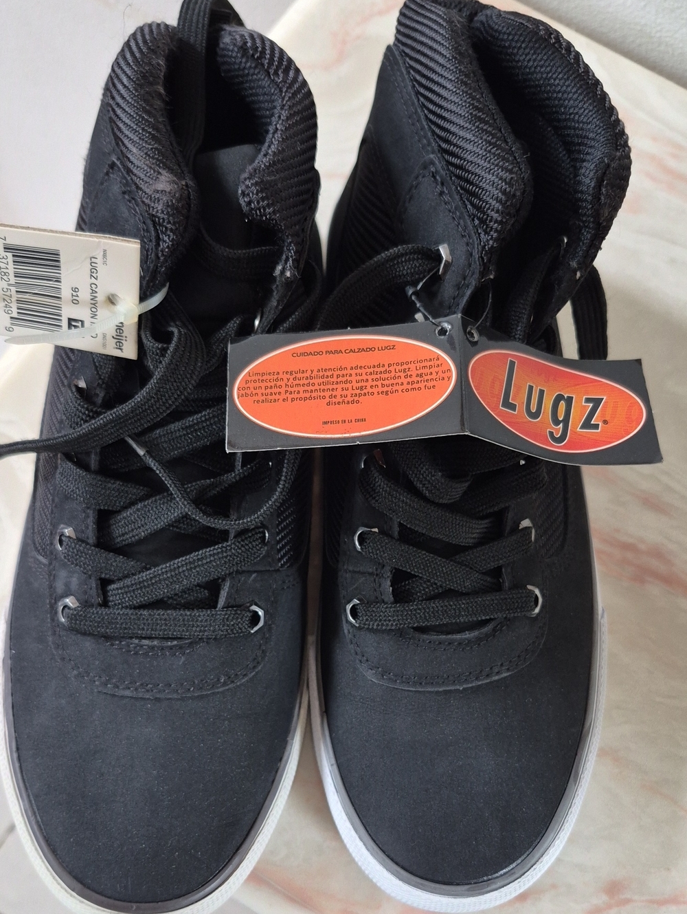 Lugz Men's Black High-Top Sneakers with White Sole
